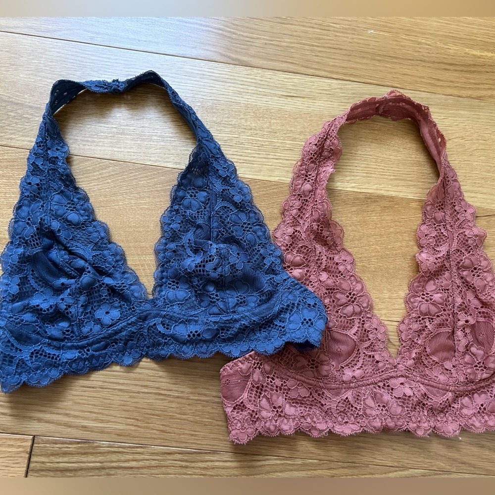 Free People Lace Halter Bralette Set